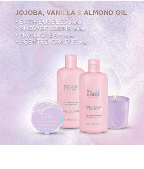 Набор подарочный «Jojoba, Vanilla & Almond Oil Gift Wrapped Candletlit Set»