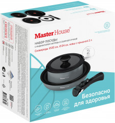 Набор посуды из сотейников и ковша с крышкой и съемной ручкой «Шеф Амадео» - Фото 1