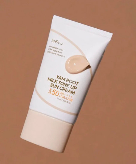 Тонирующий солнцезащитный крем с корнем ямса SPF50 PA++++ «Yam Root Milk Tone Up Sun Cream»