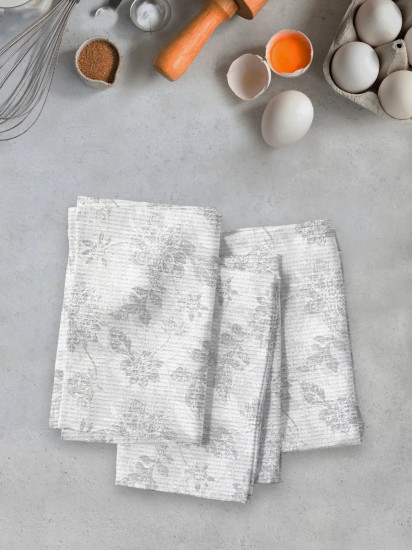 Комплект вафельных полотенец «Grey jacquard»