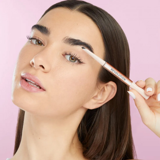 Карандаш для бровей контурный и гель для фиксации «Fluffy Brow Duo», оттенок Dark Brown