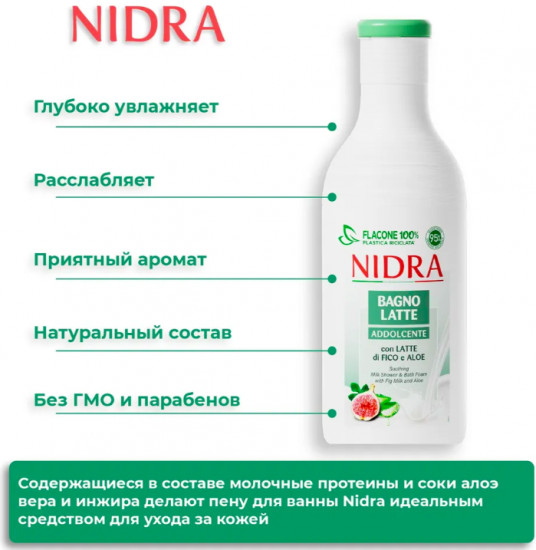 Пена-молочко для ванны смягчающая «Инжир и алоэ вера»