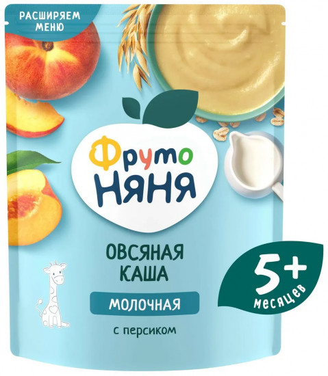 Каша молочная овсяная с персиками