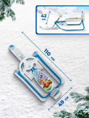 Снегокат растущий, со спинкой «Морозные гонки» - Фото 1