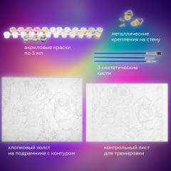 Картина по номерам «Бело-розовые розы» - Фото 3