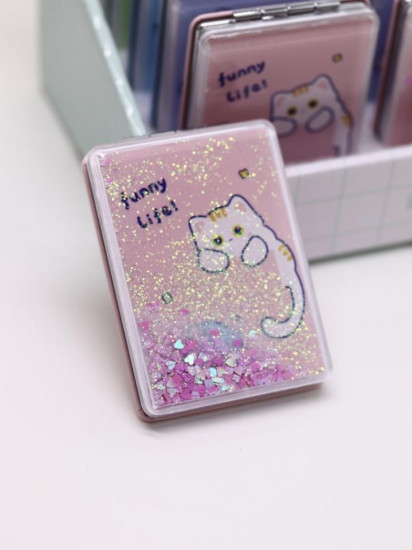 Зеркало компактное шейкер раскладное «Funny life Cat»