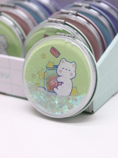 Зеркало компактное шейкер раскладное «Сute kitten&stars»