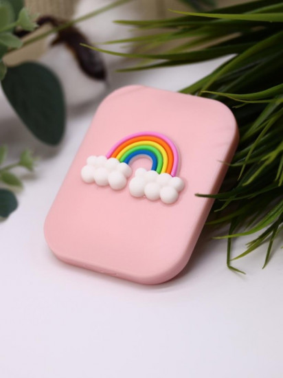 Зеркало компактное с расческой «Rainbow clouds»