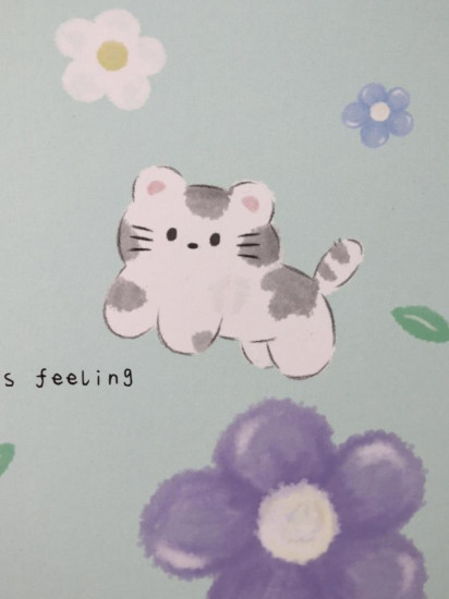 Зеркало настольное «Flower cute cat»