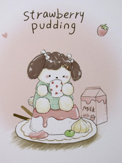 Зеркало настольное «Strawberry pudding»
