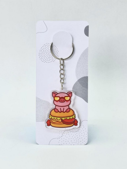 Брелок «Cool pig hamburger»