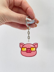 Брелок «Cool pig with glasses» - Фото 1