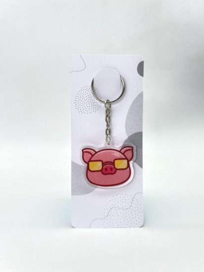 Брелок «Cool pig with glasses»