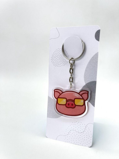Брелок «Cool pig with glasses»