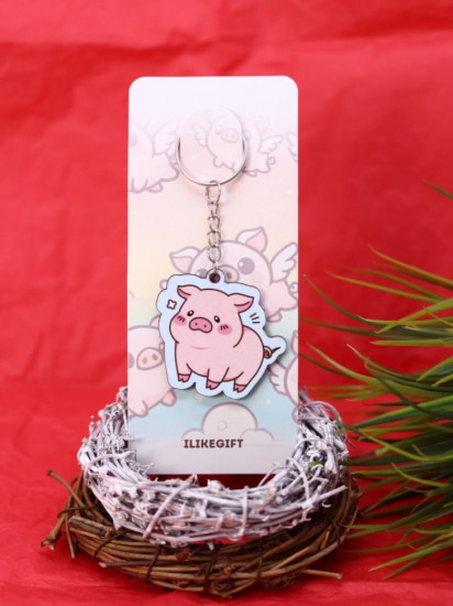 Брелок ECO из дерева «Поросёнок»
