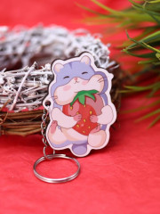 Брелок ECO из дерева «Хомячок и клубника» - Фото 1