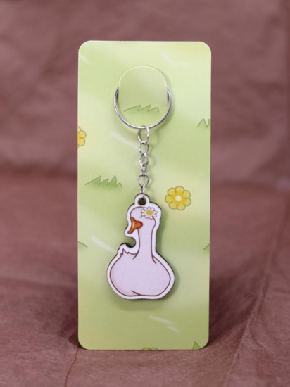 Брелок ECO из дерева «Flower goose»
