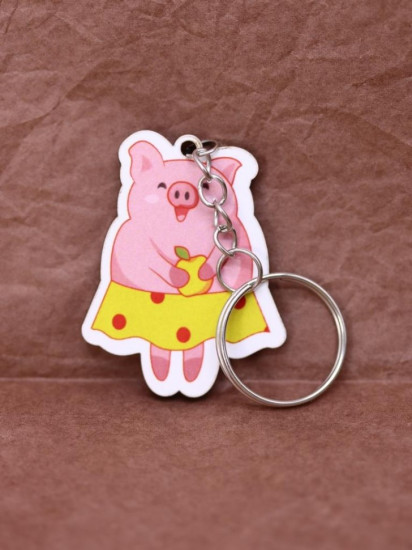 Брелок ECO из дерева «Piggy skirt»