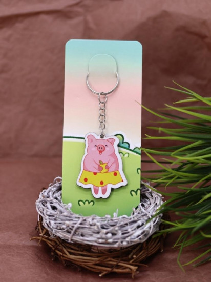Брелок ECO из дерева «Piggy skirt»