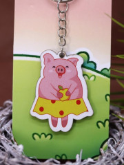 Брелок ECO из дерева «Piggy skirt» - Фото 4