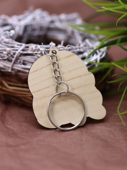 Брелок ECO из дерева «Two pig»