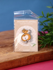 Значок «Corgi and popka» - Фото 1