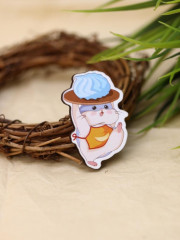 Значок ECO из дерева «Хомячок и зефирка» - Фото 2