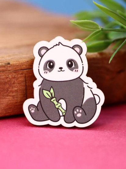 Значок ECO из дерева Bamboo Panda
