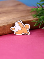 Значок ECO из дерева Lovely shiba inu - Фото 2