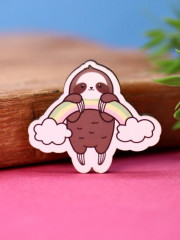 Значок ECO из дерева Rainbow Sloth - Фото 3