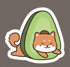 Значок ECO из дерева Shiba inu Avo Head - Фото 5