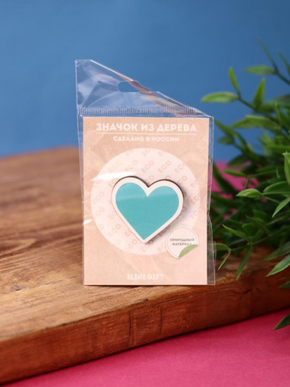 Значок ECO из дерева TIFFANY HEART