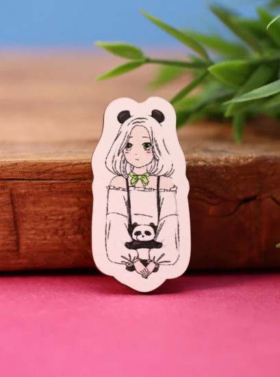 Значок ECO из дерева Аниме «Perfect panda girl»