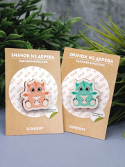 Значок ECO из дерева«Dragon» - Фото 4