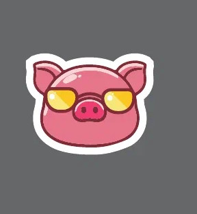 Значок ECO из дерева «Cool pig with glasses»