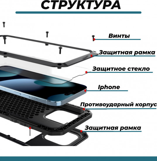Чехол противоударный для телефона Apple iPhone 12/12 Pro