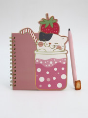 Блокнот на спирали «Kitten cocktail strawberry» - Фото 1