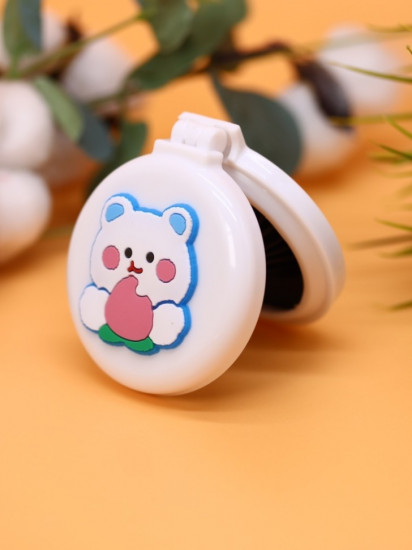 Расческа раскладная с зеркалом «Peach bear folding»