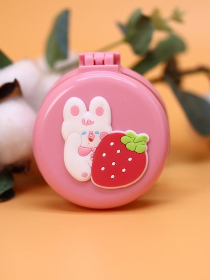 Расческа раскладная с зеркалом  «Strawberry hare folding»