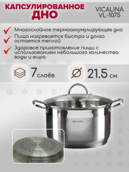Кастрюля с крышкой «Vicalina»