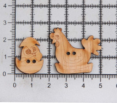 Набор пуговиц-фигурок «Курица и цыпленок» - Фото 2