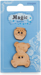 Набор пуговиц-фигурок «Мишка и мед» - Фото 3