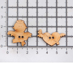 Набор пуговиц-фигурок «Купидон и сердце» - Фото 2