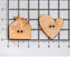 Набор пуговиц-фигурок «Письмо и сердце» - Фото 2