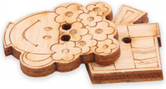 Набор пуговиц-фигурок «Цветы и подарок» - Фото 1