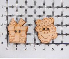 Набор пуговиц-фигурок «Цветы и подарок» - Фото 2