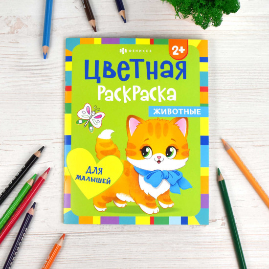 Цветная раскраска для малышей. Животные