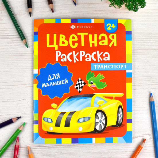 Цветная раскраска для малышей. Транспорт
