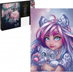 Картина по номерам «Девушка с барсом» - Фото 1