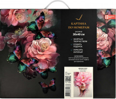 Картина по номерам «Девушка-пион» - Фото 3